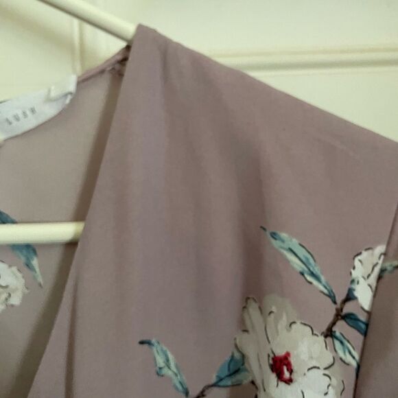 LUSH Mini Wrap Dress Purple Floral Cottagecore XS - Picture 4 of 11